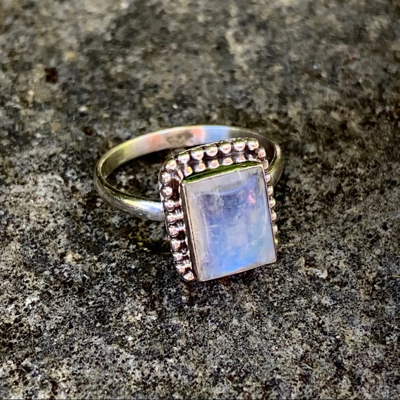 Rainbow Moonstone Sterling Silver Festival Ring - Picture 8 of 8